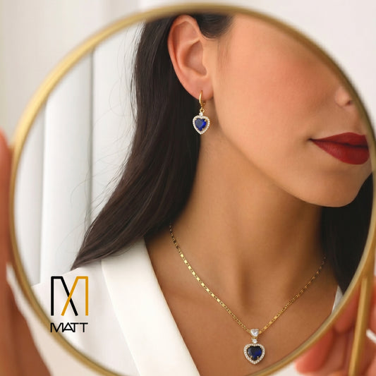 SET PREMIUM CORAZÓN DEL MAR CADENA Y ARITOS