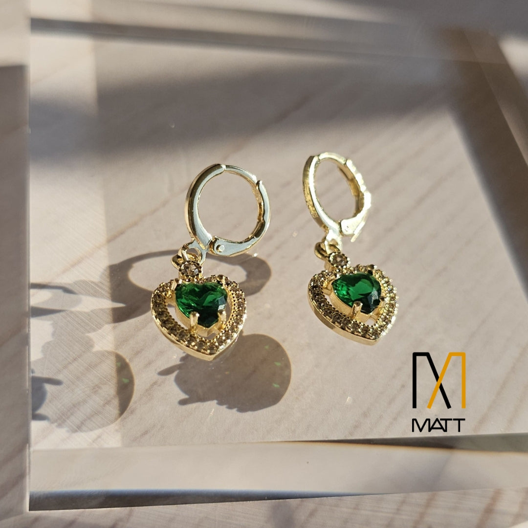 SET PREMIUM CORAZÓN REAL CADENA Y ARITOS
